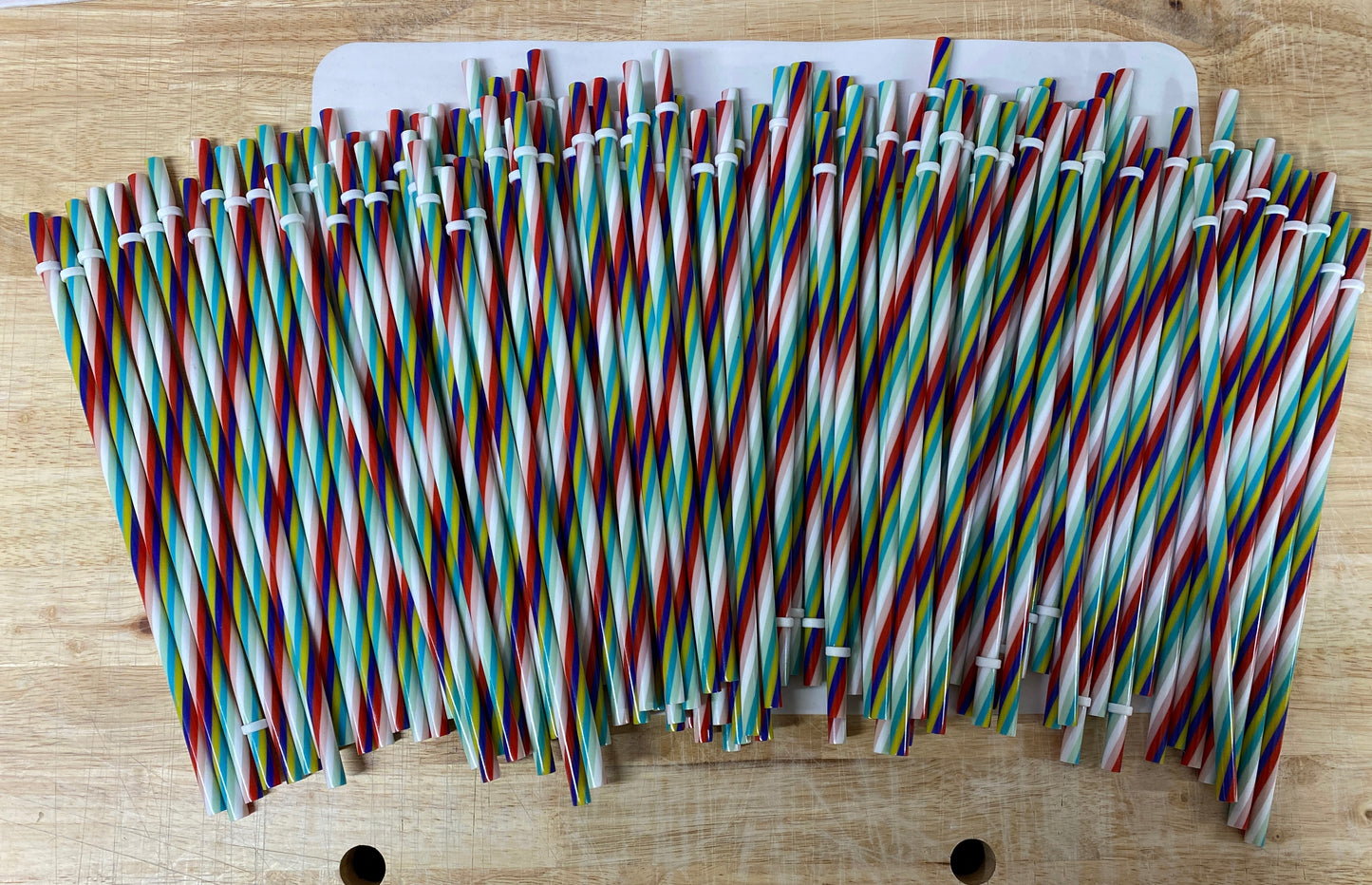 New!! 10.5” Reusable plastic striped straws!!