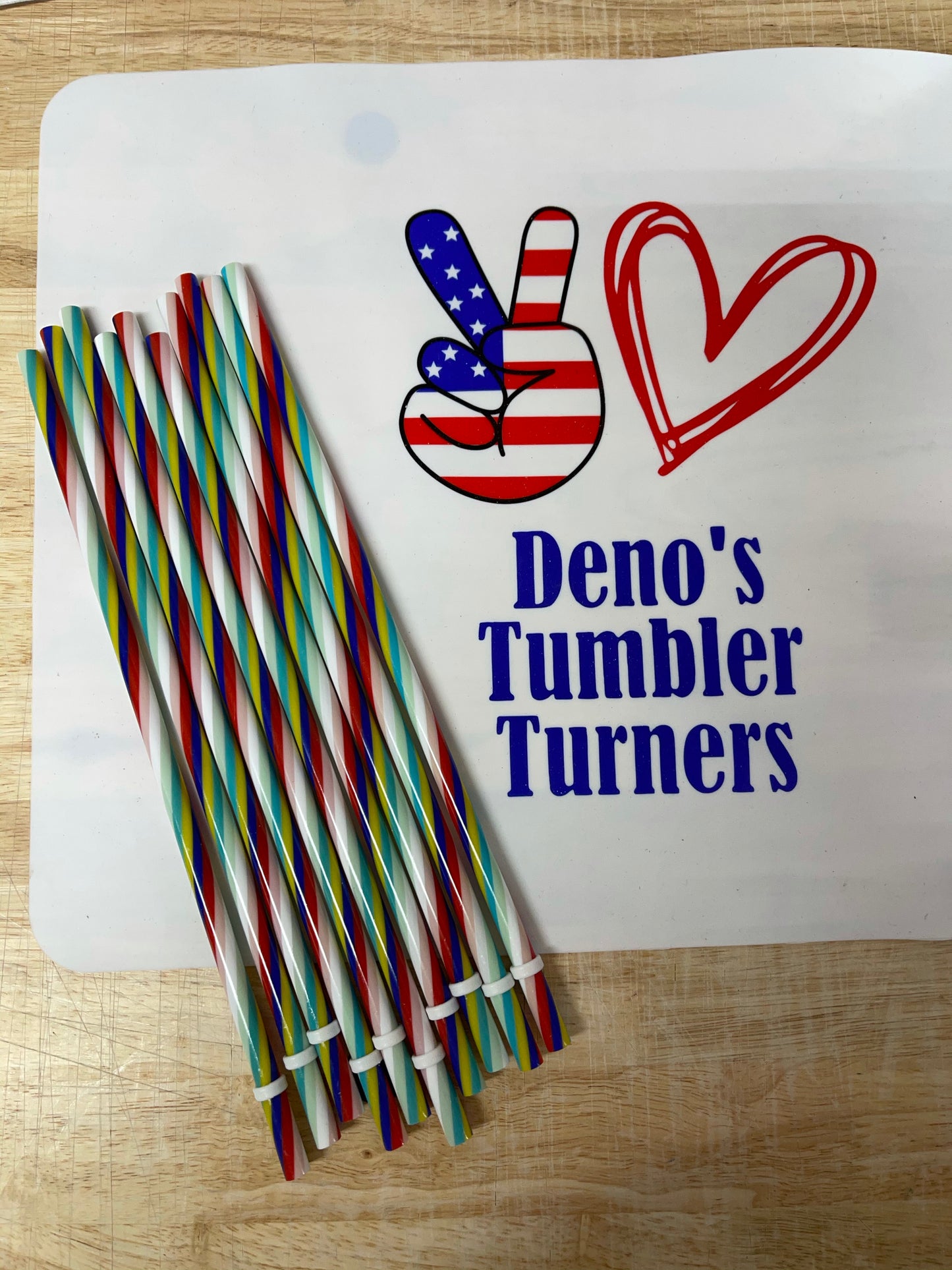 New!! 10.5” Reusable plastic striped straws!!